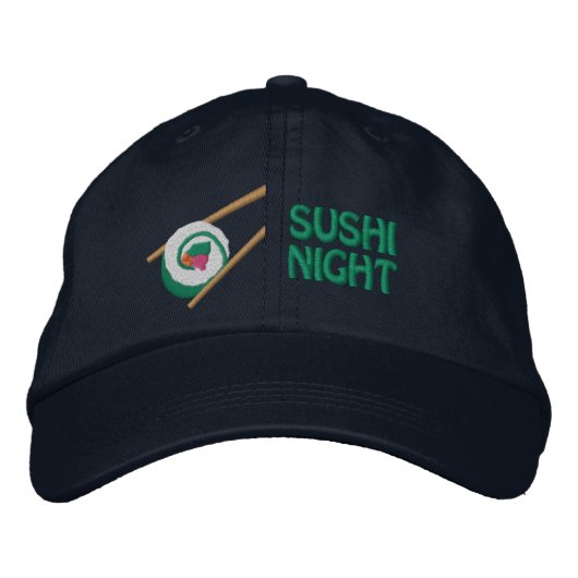 Brodée Casquette de soirée California Roll Sushi (Devant)