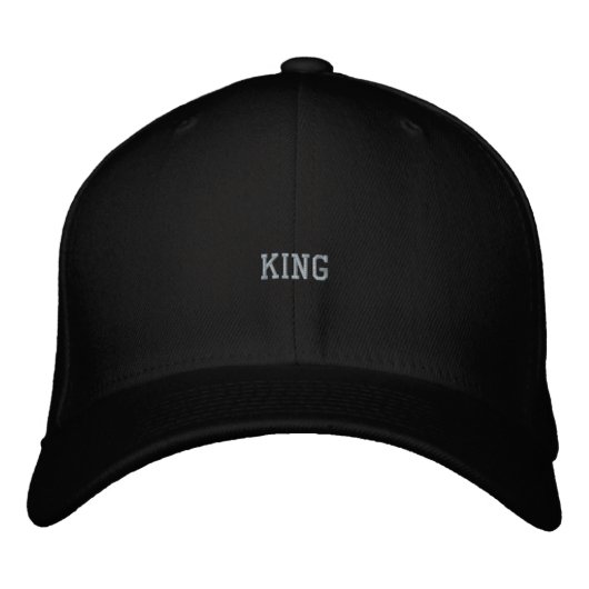 Brodée Casquette de style polyvalent noir King Custom - C (Devant)