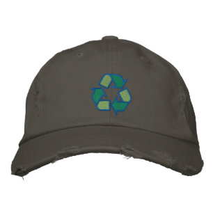 Brodée Casquette de symbole de recyclage