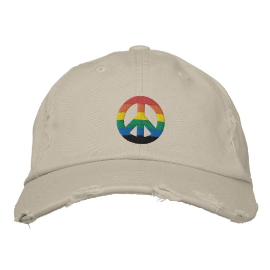 Brodée Casquette des signes de paix Rainbow GLBT (Devant)