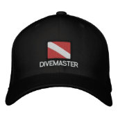 Brodée Casquette Drapeau de plongée - DIVEMASTER (Devant)