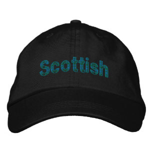 Brodée Casquette écossais bleu vert Tartan