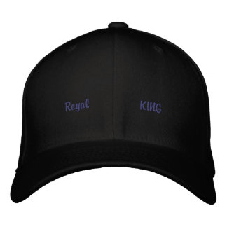 Brodée Casquette en laine noire imprimée Royal King - Cha