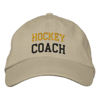 Brodée Casquette entraîneur de hockey en or et en noir