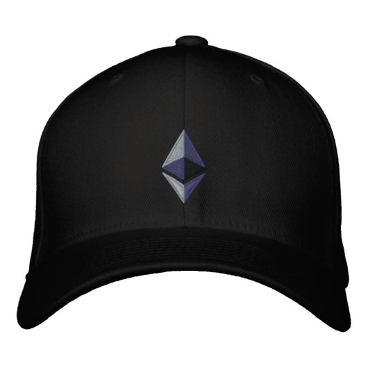 Brodée Casquette Flexfit du logo de l'Ethereum (Devant)