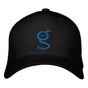 Brodée Casquette FlexFit noir avec logo brodé bleu