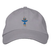 Brodée Casquette gris avec logo brodé (Devant)