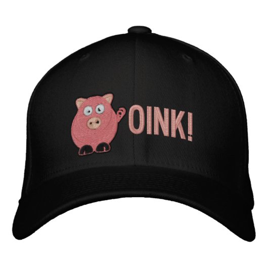 Brodée Casquette groin brodé cochon (Devant)