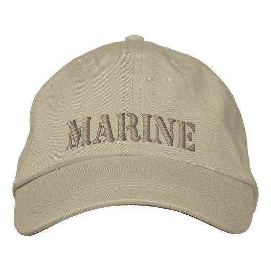 Brodée Casquette kaki brodé avec MARINE (Devant)