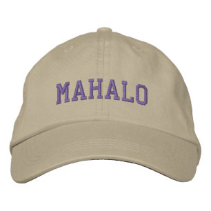 Brodée CASQUETTE MAHALO (kaki avec Turquoise foncé)