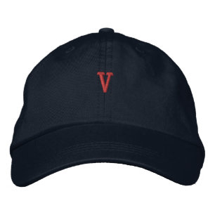 Brodée Casquette maritime bleu marine V initiale réglable
