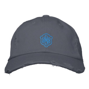 Brodée Casquette Monogramme en pierre