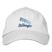 Brodée Casquette - Nom et monogramme décalé (Devant)