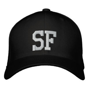 Brodée CASQUETTE personnalisé SF - noir et blanc