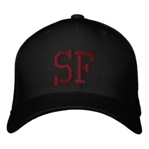 Brodée CASQUETTE personnalisé SF - noir et rouge
