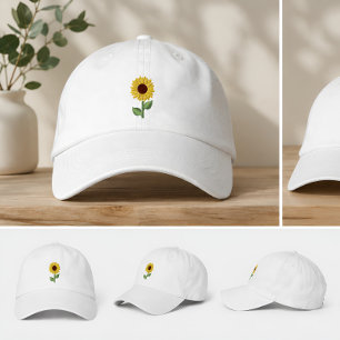 Brodée Casquette personnalisée tournesol brodé, chapeau f