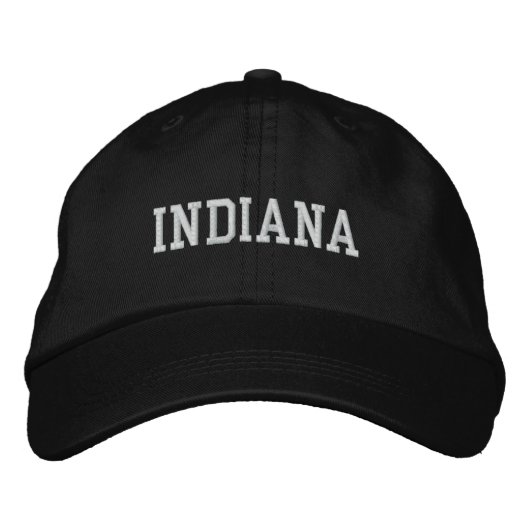 Brodée Casquette réglable brodé Indiana noir (Devant)