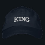 Brodée Casquette réglable de marine avec audacieux KING<br><div class="desc">Faites une déclaration avec le Casquette ajustable personnalisé KING Text. La couleur marine vibrante et la broderie "KING" audacieuse créent un look exceptionnel, tandis que la sangle réglable offre un ajustement parfait pour tous les porteurs. Idéal pour le style quotidien, il est à la fois pratique et à la mode....</div>