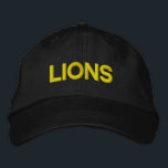 Brodée Casquette réglable Lions<br><div class="desc">Soutenez votre équipe préférée avec ce casquette. Le texte est personnalisable,  vous pouvez donc remplacer le nom de votre équipe préférée par "Lions". Choisissez parmi une variété de couleurs casquettes et de points.</div>