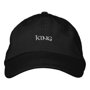 Brodée Casquette réglable noire royale avec nom King impr