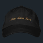 Brodée Casquette réglable personnalisée au nom noir<br><div class="desc">Faites votre marque avec cette casquette réglable noire Alternative Apparel Basic personnalisée avec « Votre nom ici » pour un effet vraiment personnel. La base noire profonde améliore la visibilité,  donnant à votre nom un aspect net et haut de gamme.</div>
