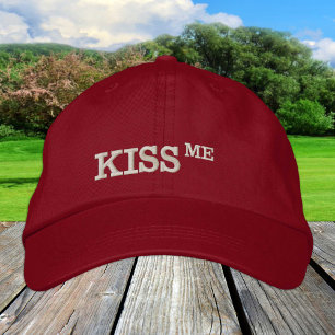 Brodée Casquette Rétro "EMBRASSE-MOI" / Chapeau de baseba