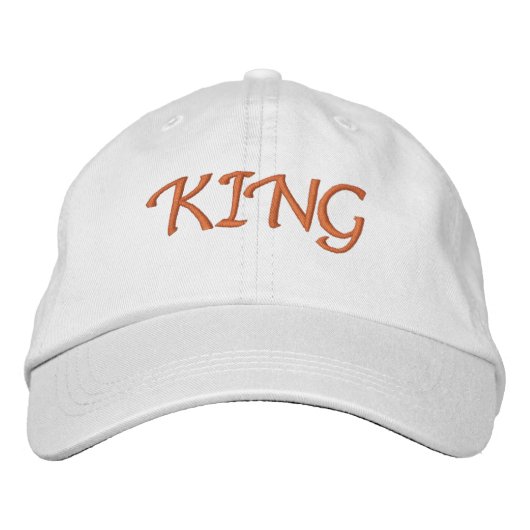 Brodée Casquette Roi Texte Nom Brodé (Devant)
