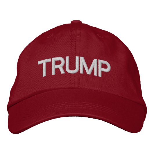 Brodée CASQUETTE rouge réglable TRUMP (Devant)