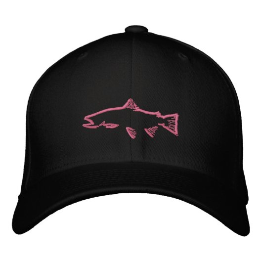 Brodée Casquette Tracker de truites ajustées - Noir (Devant)
