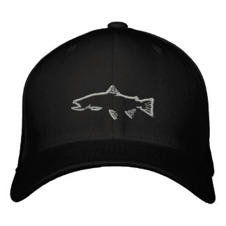 Brodée Casquette Tracker de truites ajustées - Noir
