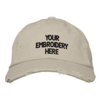 Brodée Casquette Twill Chino en détresse