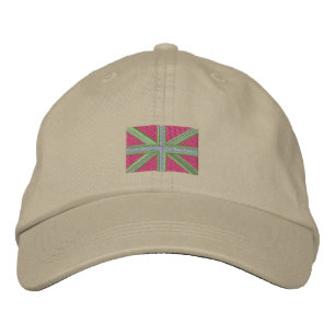 Brodée Casquette Union Jack rose pâle