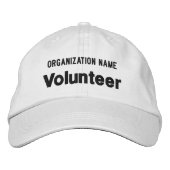 Brodée Casquette volontaire brodé blanc Casquette ajustab (Devant)
