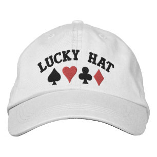 Brodée Chanceux Casquette Jouer Carte Convient Baseball B