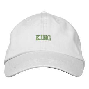 Brodée Chic Casquette en Coton avec Broderie de Texte Roi