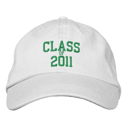 Brodée Classe de Casquette de baseball blanc brodé vert 2 (Devant)