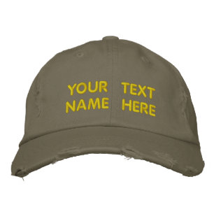 Brodée Concevez votre propre Casquette texte personnalisé
