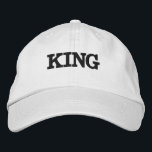 Brodée Couleur blanche Casquette ou Casquette King texte<br><div class="desc">Voici notre Casquette brodé élégant, un véritable mélange de mode et de fonctionnalité. Roi Nom de texte avec le texte couleur noire et la couleur blanche Casquettes brodés ou Casquettes. Font Name is Century, Font Size 60, King Black Color Text., Style type is Alternative Apparel Basic Adaptable Casquette, Color type...</div>
