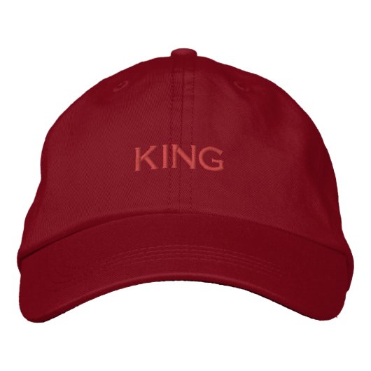 Brodée Couleur du texte KING - Fuchsia Casquette rouge él (Devant)