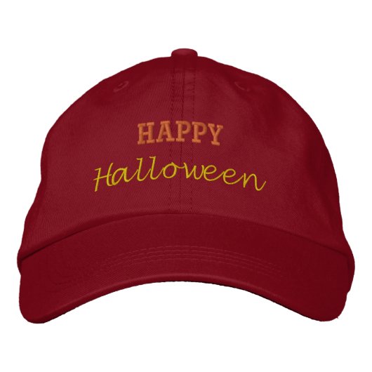 Brodée Couleur rouge Réglable Joyeux Halloween Casquette  (Devant)