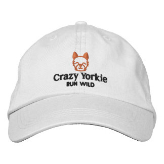 Brodée Crazy Yorkie Casquette de baseball brodé Casquette