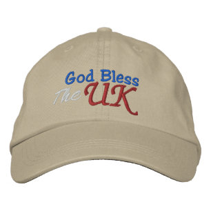 Brodée Dieu bénisse le Modèle Casquette britannique par S