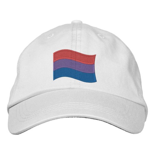 Brodée Drapeau de la fierté bisexuelle Casquette de baseb (Devant)