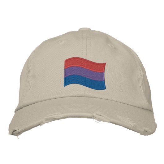 Brodée Drapeau de la fierté bisexuelle Casquette de baseb (Devant)