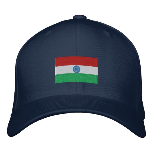 Brodée Drapeau indien brodé casquette flexfit (Devant)
