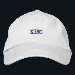 Brodée Élégant Casquette blanc avec Casquette de texte Ki<br><div class="desc">Fabriqué en coton doux,  ce casquette réglable présente le texte "King" en broderie en gras. La conception légère assure un confort d'usure quotidienne tout en ajoutant une mention à votre style.</div>