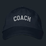 Brodée Entraîneur Casquette simple ajustable brodé Marine<br><div class="desc">Un bleu marine casquette réglable de base avec le texte (personnalisable) Coach.</div>