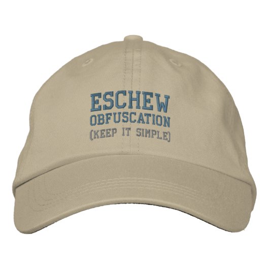 Brodée ESCHEW OBFUSCATION casquette (Gardez-le simple) (Devant)