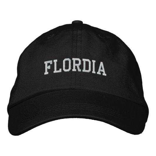 Brodée Floride brodé Casquette ajustable noir (Devant)