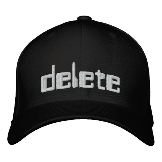 Brodée geek casquette brodé "Delete" 1337 pwn (Devant)